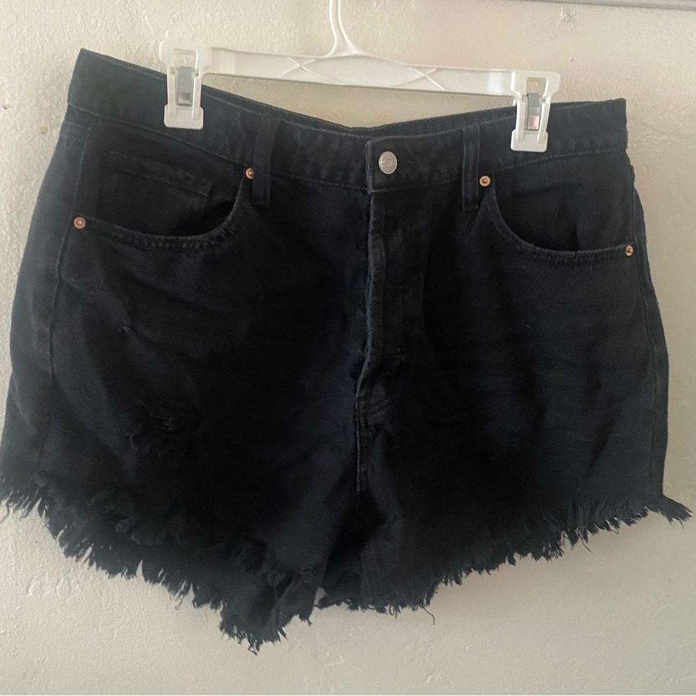 Black jean shorts